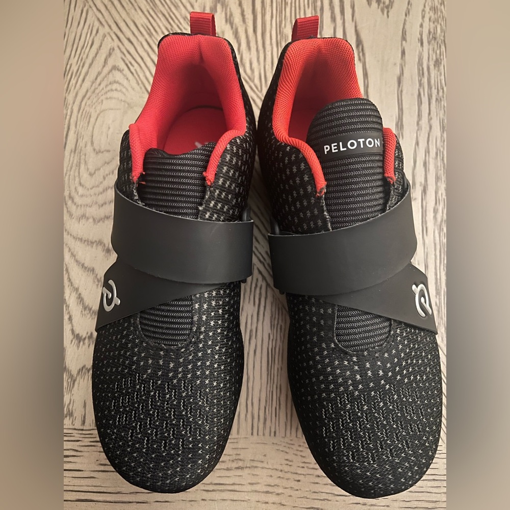 Peloton Black and Red Women's Athletic Cycling Shoes